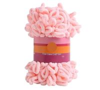 Fun Finger Loops Yarn 2pcs 100G /roll Puffy Finger Loops Chunky Chenille Yarn Hand-Woven Thick Threads for Crochet Blanket Carpet DIY Knitting Crafts(Color-F)