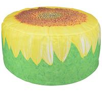 Fun Flower Design Outdoor Pouffe Water Repellent Washable Garden Seat 58cm x 32.5cm (Sunflower)