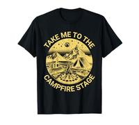 Fun Folk Music Camping Trip Take Me to The Campfire Stage T-Shirt