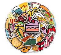 Fun Food Graffiti Stickers for Everyone, 50PCS Waterproof Vinyl Decals for Laptops, Water Bottles & Luggage - Playful Food-Themed Decals for Parties & DIY Projects
