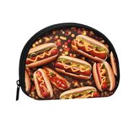 Fun Food Hot Dogs Minis Storage Bag Shell Wallet Small Coin Purse with Minis with Zipper Change Purse for Coin Keys You Can Also Store Any Small Objects You Want