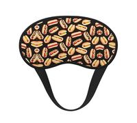 Fun Food Hot Dogs Print Blackout Sleep Mask - Side Sleeper Eye Cover, Soft Comfort, Perfect for Travel, Meditation