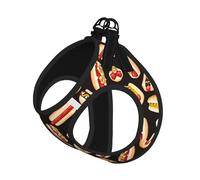 Fun Food Hot Dogs Print Harness Leash Set For Cats And Dogs, Reflective Adjustable, Soft Breathable Mesh Vest With Escape-Proof Lead, For Small Pets And Kitten Puppies