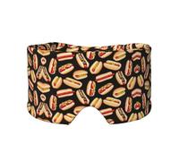 Fun Food Hot Dogs Print Sleep Eye and Ear Muffs Mask - Adjustable Yoga Travel Headband, Keep Warm Shading Comfortable Aid
