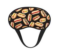 Fun Food Hot Dogs Print Sleep Mask for Side Sleepers Cute Blackout Eye Mask Shades Cover for Home or Travel