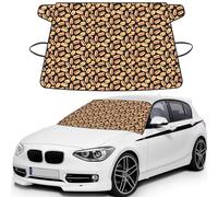 Fun Food Hot Dogs Printed All Weather Windshield Guard, Sun Shade and Frost Protector, Universal Vehicle Wrap