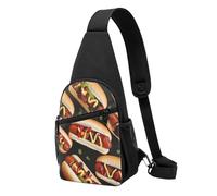 Fun Food Hot Dogs Printed Chest Bag Sling Bag for Men Women, Outdoor Crossbody Fanny Packs Hiking Chest Packs Sport Daypacks
