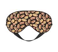 Fun Food Hot Dogs Printing Versatile Sleep Eye Cover Soft Eye Mask Reversible for Meditation & Travel Eye Mask Unisex