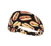 Fun Food Hot Dogs Workout Sweatbands Adjustable Hairband For Basketball,Fitness Athletics Football, Yoga