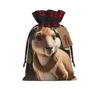 Fun for Kangaroo Zoo Print Christmas Drawstring Linen Gift Bag, Gift Bags Multiple Sizes for Gift and Decorate