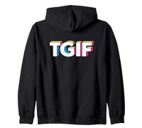 Fun Friday TGIF Pop Art Retro Typography Men Women Zip Hoodie
