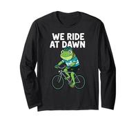 Fun Frog Cycling, We Ride At Dawn for Bike Lovers Long Sleeve T-Shirt