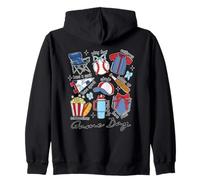 Fun Game Day Sports Celebration Graphic Baseball Zip Hoodie