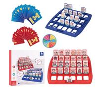 Fun Game Family Guessing Board - 2 Player Board Games with 96*Characters & 1*Punishment Plate, Interactive Family Entertainment, Educational Games for Kids, Blue & Red