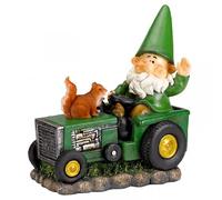 Fun Garden Ornament Wilf the Gnome on Tractor ideal for pond , garden decor