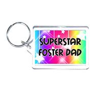 Fun Gift For Foster Dad - Superstar - Novelty Keyring - Great Present
