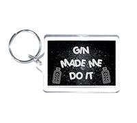 Fun Gin Gift - Gin Made Me Do It, Novelty Keyring, - Funny Present For Birthday/Christmas For Alcohol Lovers