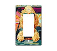 Fun Golden Doodle Dog Decorative Switch Cover 1 Gang Single Rocker, Pop Art Chien Wall Plate Cover, Standard Size, Puppy Electrical Faceplate for Bedroom Living Room Decor