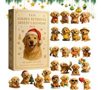 Fun Golden Retriever Advent Calendar 2025,Pug Advent Calendar 2025,Christmas Calendar With 24 Golden Retrievers,Festive Holiday Decorations And Gift, For Pet Lovers Parents And Families (1 set)