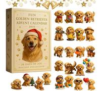 Fun Golden Retriever Advent Calendar 2025, Pug Advent Calendar 2025, Christmas Calendar With 24 Golden Retrievers, Festive Holiday Decorations And Gift for Pet Lovers Parents and Families