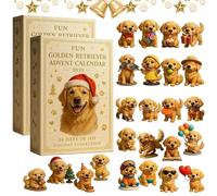 Fun Golden Retriever Advent Calendar 2025, Puppy-Themed Christmas Countdown, 24PCS 2D Acrylic Festive Dog Ornaments, Gift for Pet Lovers (2)