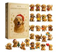 Fun Golden Retriever Advent Calendars 2025, 24 Days Christmas Countdown Calendar With 24 2D Cute Dogs Holiday Ornaments For Dog Lovers Families, Home Party Christmas Tree Decoration, Kids Adult Gift