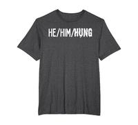 Fun Graphic-he/him/Hung T-Shirt, Men's Big and Tall, Dark Heather Grey, 3X Tall