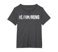 Fun Graphic-he/him/Hung T-Shirt, Women's Plus, Dark Heather Grey, 3X