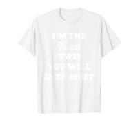 Fun Graphic- I'm The Nicest Twit You Will Ever Meet T-Shirt, Men, White, Small