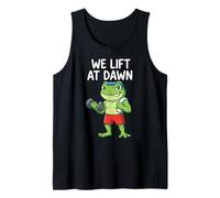 Fun Gym Frog, We Lift At Dawn for Morning Workout Lovers Tank Top