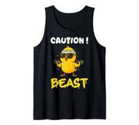 Fun Gym Slogan - Funny Chick with Dumbbell, Noodle Tank Top