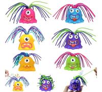 Fun Hair Pulling Monster Toy, Stress Toy, 6Pcs Cartoon Hair Pulling Stress Relief Toy Diffenrent Sounds Screaming Stress Toy Cute Fidget Screaming Novelty Toys for Kids Teens Adults