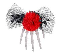 Fun Hairpin Skeleton Claw Hair Clip Flower Elegant Fishnet Trend Spiders Bunches Headwear Punk Halloween