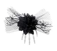 Fun Hairpin Skeleton Claw Hair Clip Flower Elegant Fishnet Trend Spiders Bunches Headwear Punk Halloween