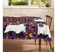 Fun Halloween Cane Corso Dog Rectangle Tablecloth 60x80 Inch, Funky Scary Puppy Ghost Pattern Washable Table Cover, Spooky Party Decor for Home Kitchen Banquet Picnic Camping