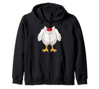 Fun Halloween Chicken Graphic Cool Stylish Chicken Costume Zip Hoodie