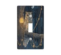 Fun Halloween Fantasy Owl Decorative Light Switch Cover Wall Plate 1 Gang Single Toggle, Magic Forest Tree Electrical Switchplate, Scenic Electrical Faceplate for Bedroom Room