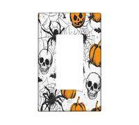Fun Halloween Horror Spider Decorative Light Switch Cover Plate 1 Gang Single Rocker, Scary Pumpkin Skull Insect Electrical Switchplate, Creepy Electrical Faceplate for Bedroom Room