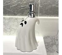 Fun Halloween Spooky Ghost Soap Dispenser,Hand Lotion Dispenser,Ceramic White Refillable Liquid Soap Pump Bottle for Bathroom,Kitchen & Bedroom Countertop13oz