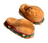 Fun Hamburger Plush Slippers for Men & Women, Fuzzy Slides Soft Comfy Memory Foam Non Slip 4cm Thick Sole House Shoes Indoor Outdoor(42/43 EU, Hamburger)