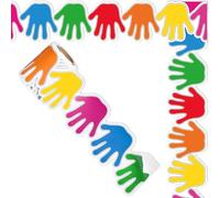 Fun Handprint Sticker Adhesive Paper Bulletin Board Borders Trims for Kids Room School Bulletin Board Decoration Classroom