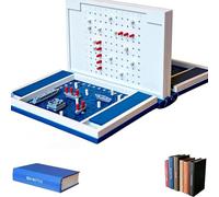 Fun Hangman Game, Playbook'd Hangman Board Game Book, 3D Printed Magnetic Chess/Four in a Row/Sea Battle Set, for Gathering Party Family Navy version