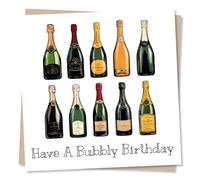 Fun Happy Birthday Card for A Loved One - Champagne, Celebrations - Bubbly Day - Humour - for a Special Someone, Friend, Bestie, Partner, Husband, Wife, Relative