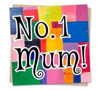 Fun Happy Birthday Card for Mum - Bold, Colourful, Patchwork Squares - No. 1 - for Mother