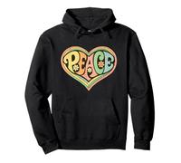Fun Hippie Peace Love Symbol Positive Better World Message Pullover Hoodie