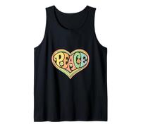 Fun Hippie Peace Love Symbol Positive Better World Message Tank Top