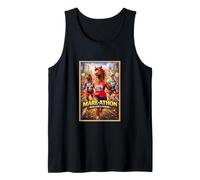 Fun Horse Mare Running Run Marathon Animal Parody Art Print Tank Top