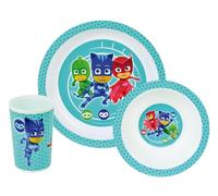 FUN HOUSE 005559 PYJAMASQUES Children's Dinner Set with 1 Plate, 1 Bowl and 1 Glass Polypropylene 26.5 x 8.5 x 24.5 cm White