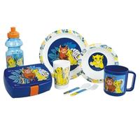 Fun House | 7-Piece Children's Dinnerware Set The Lion King | Plate Ø22 cm, Bowl, Glass, Mug, Bottle, Snack Box, Cutlery | Official Disney License | Reusable Tableware | Gift from 3 Years