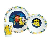 Fun House Disney Lion King 3-Piece Dinner Set (Plate, Bowl, Glass) - Multicolored, Cartoon
